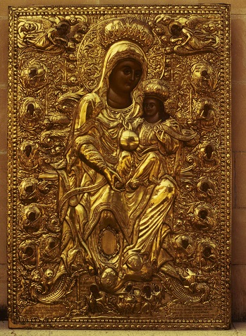 Lemesos, church of Agia Phyla, gold-plated silver icon cover of Panagia Agia Fylaxis.